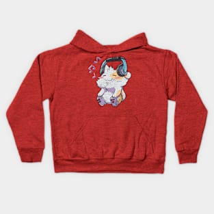 headphone music cats Kids Hoodie